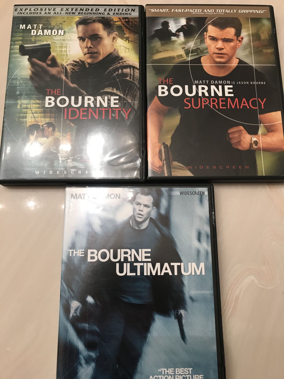 The Bourne Identity extended edition / Supremacy / Ultimatum (3 DVDs, 2002-2007) Widescreen