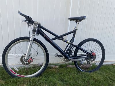 1990s Porsche Bike FS Full Suspension Mountain Bike - Black/Silver, Disc Brakes