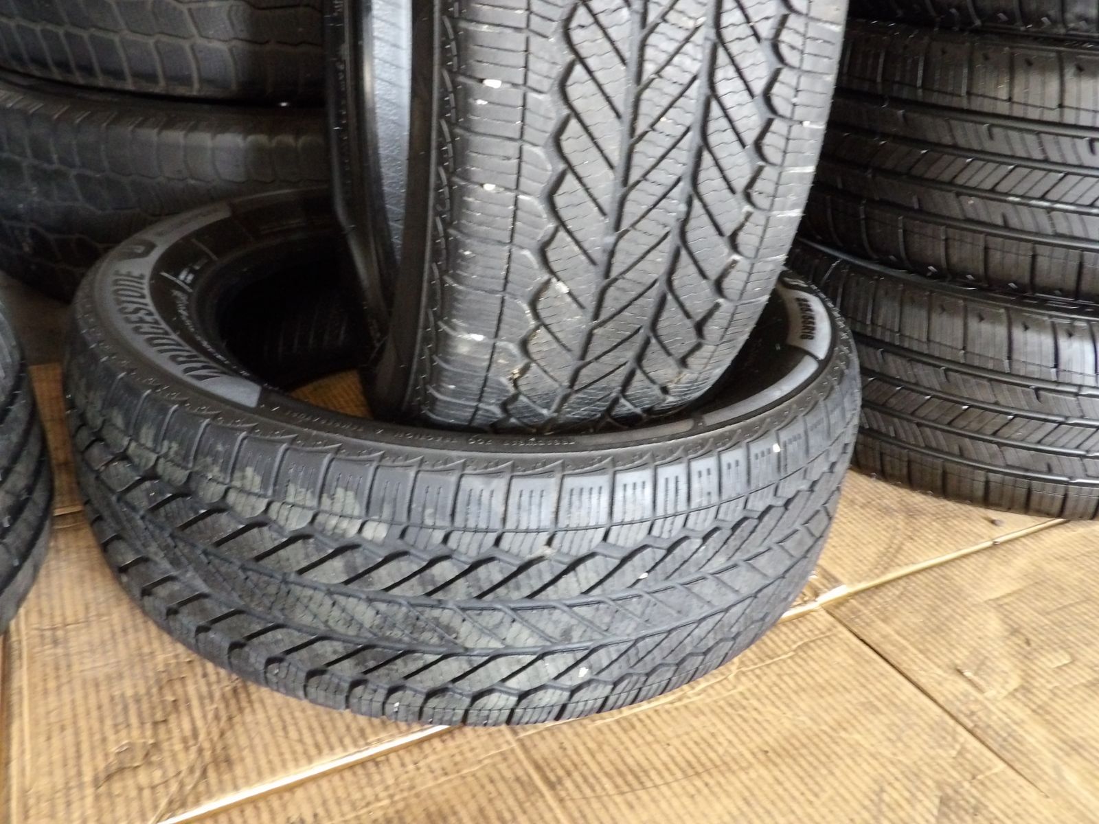 225/55R18 BRIDGESTONE WEATHERPEAK PAIR OF TWO USED TIRES 