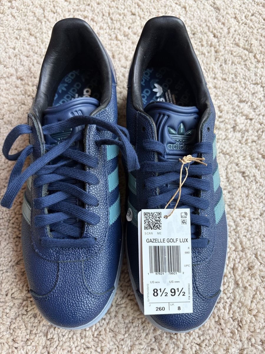 Adidas Gazelle Golf Lux Shoes Blue Men's Size 8.5 / Women's 9.5 New