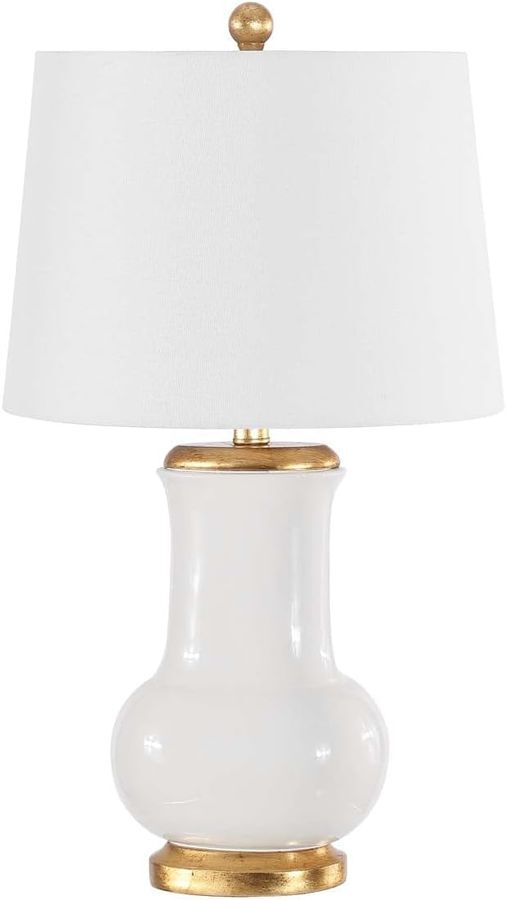 SAFAVIEH Lighting Collection Emberson Ivory/Gold 24-inch Table Lamp