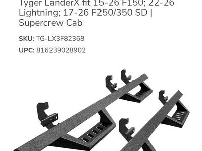Tyger LanderX TG-LX3F82368 Drop Steps for Ford F-150 SuperCrew Cab, Textured Black