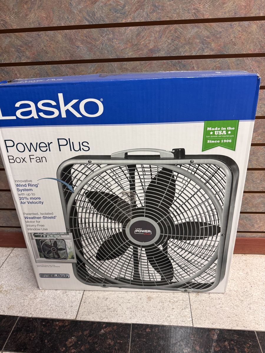 2x Lasko Power Plus 20" Box Fans - New in Box