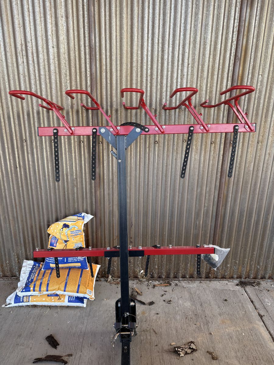 5 Bike hitch mounted rack built by VelociRAZ