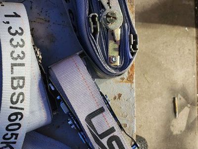 DC Cargo Control 1.5" Ratchet Tie Down Straps & E-Track Straps - 1500lb Yellow & Gray Set