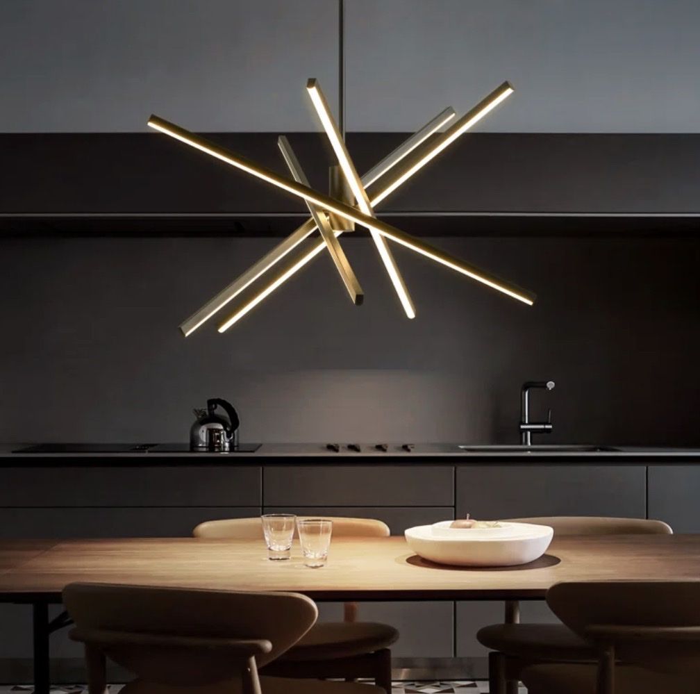 New in box -Mid Century Sputnik Linear LED Chandelier