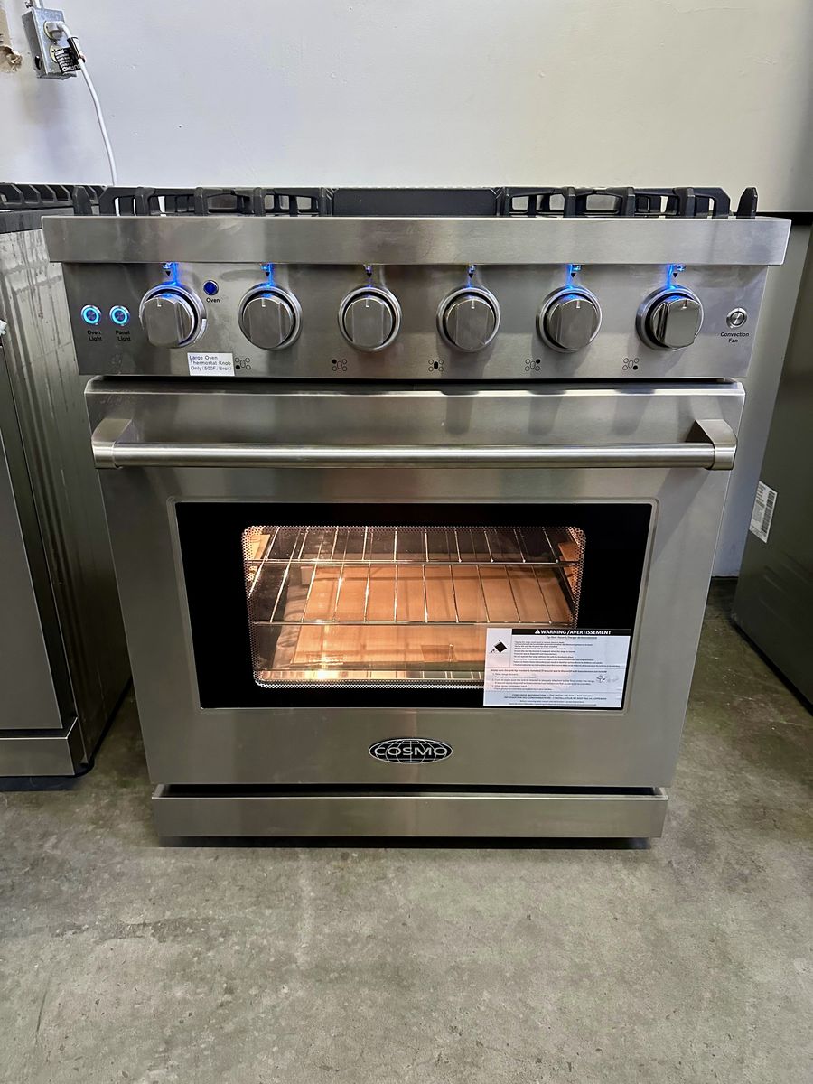NEW OPEN BOX Cosmo 30 Gas Range W/Convection Oven