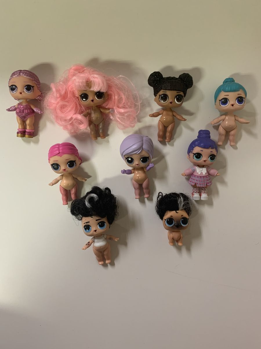 L.O.L. Surprise! Dolls Lot of 9 - Mixed Hair & Skin Tones - No Clothes