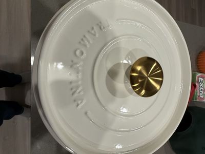 Tramontina Enameled Cast Iron Dutch Oven - White w/ Gold Knob - Set of 2