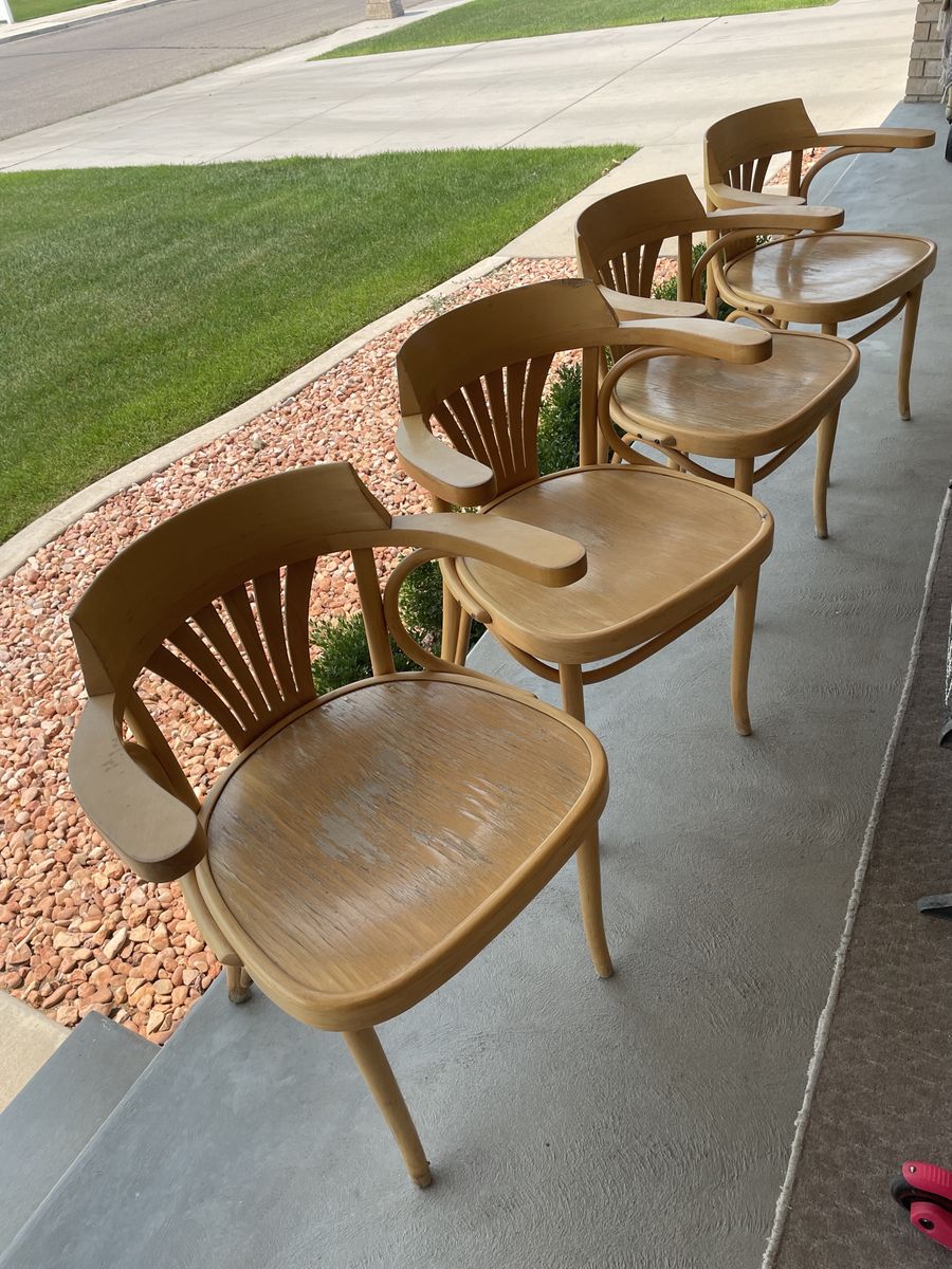 Set of 4 Beech Bentwood Chairs from Radomsko 1970s Poland
