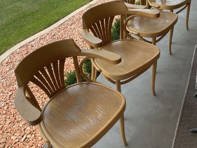 Set of 4 Beech Bentwood Chairs from Radomsko 1970s Poland