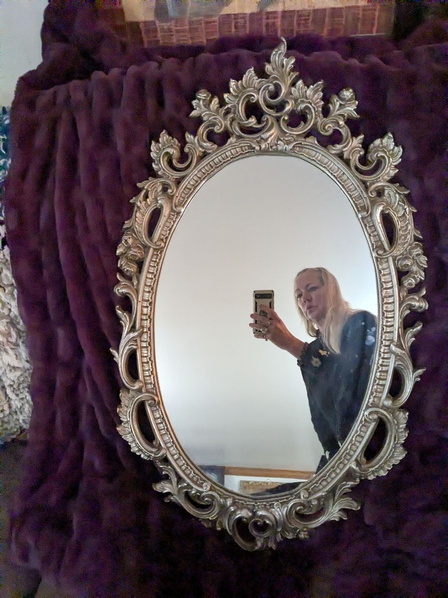 35x22 Georgeous Ornate Cast Iron Baroque Mirror
