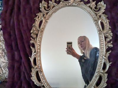 35x22 Georgeous Ornate Cast Iron Baroque Mirror
