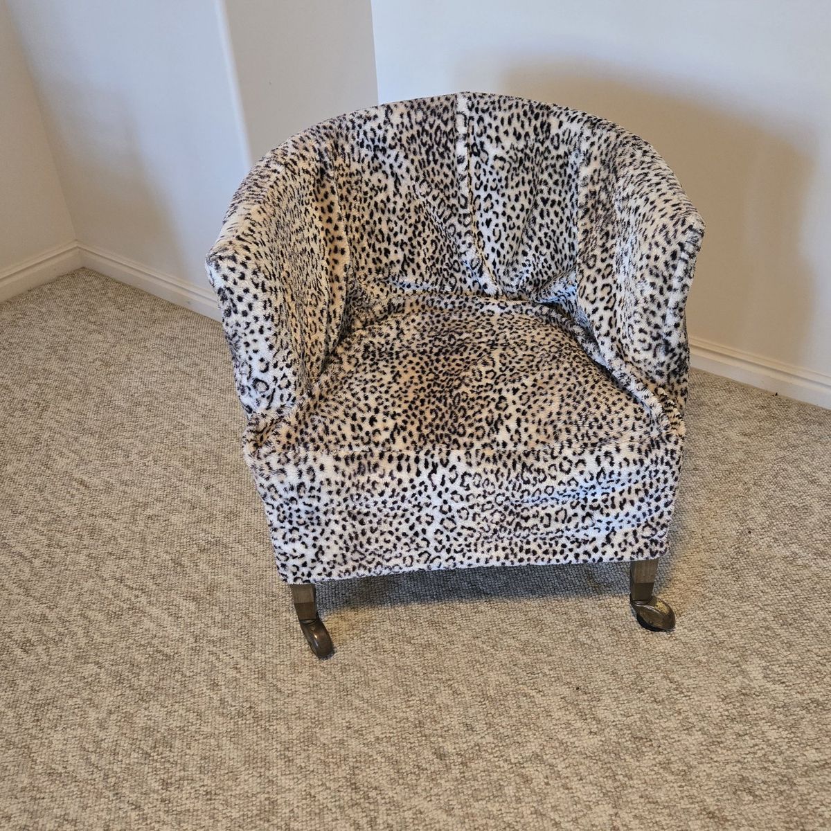 John M. Smyth Co. Vintage Barrel Chair - Green Vinyl & Nailhead Trim, Caster Feet