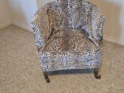 John M. Smyth Co. Vintage Barrel Chair - Green Vinyl & Nailhead Trim, Caster Feet