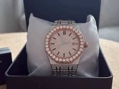 Two-Tone Iced Out Royal Oak Style