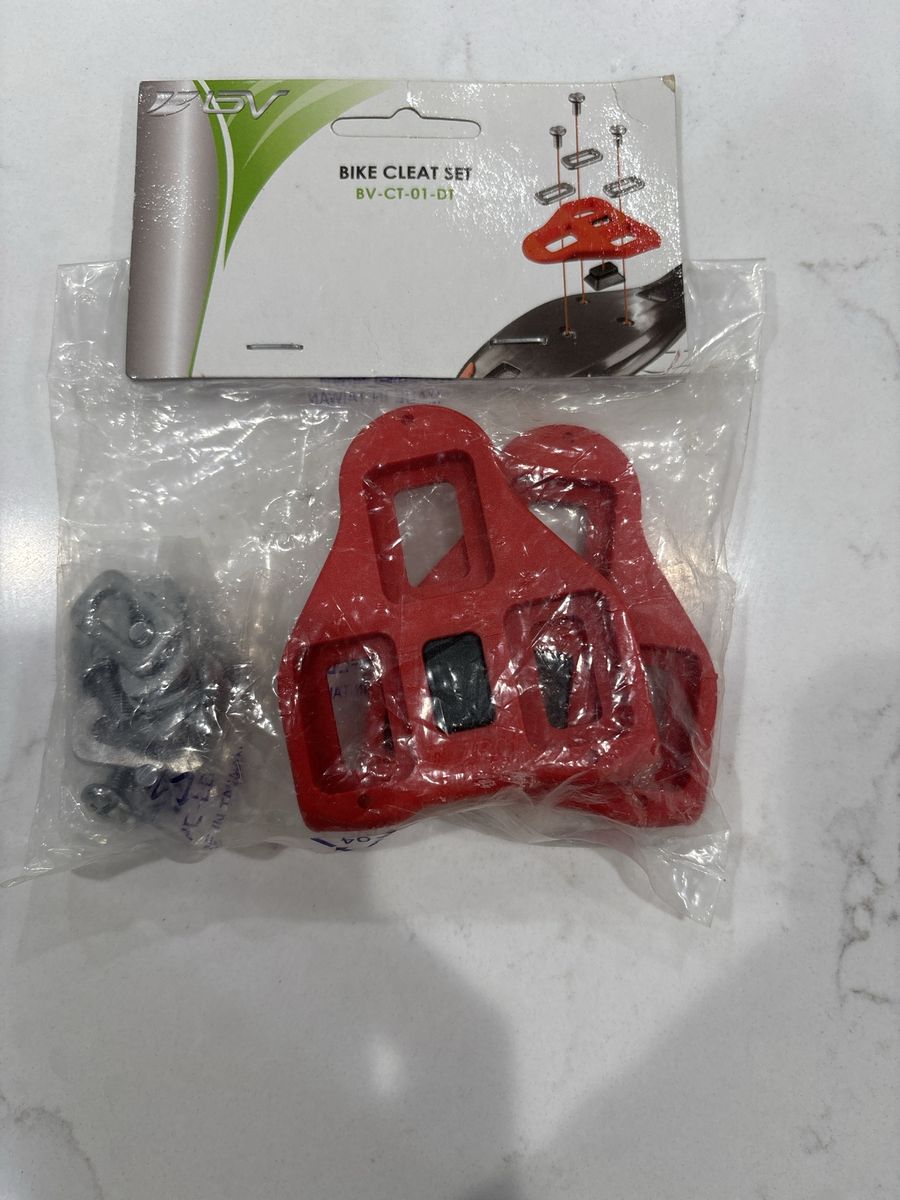 BV Bike Cleat Set BV-CT-01-D1 - Red - Road Bike Cleats for Cycling Shoes (New)
