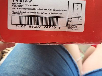 Legrand Pass & Seymour TPCATV-W Unbreakable CATV Wall Plate with F-Connector (QTY 10) White