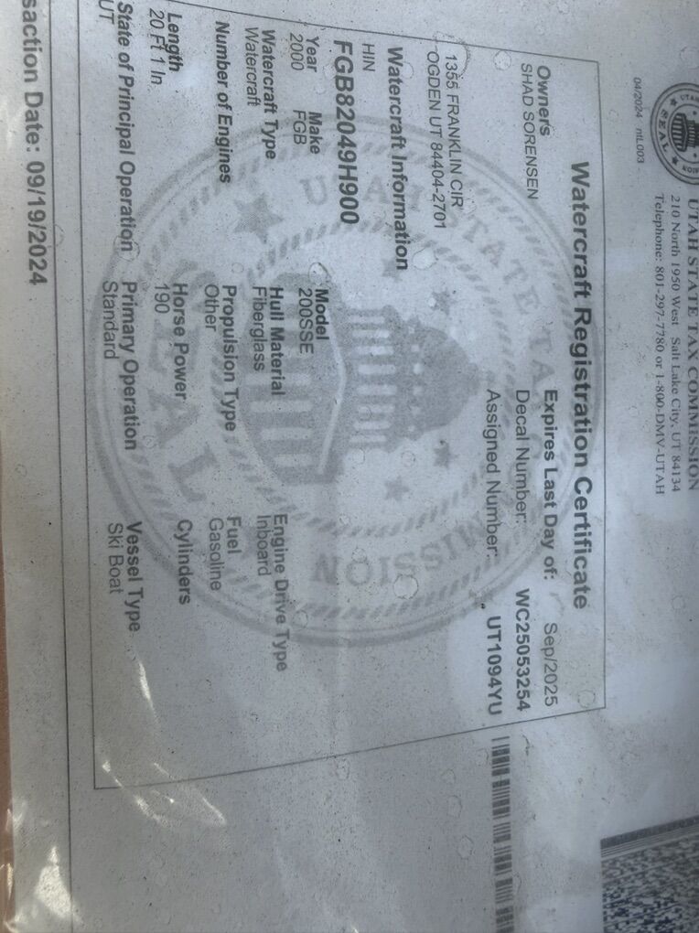 20000 Chaparral Ski Boat