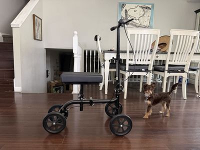 Medical Knee Scooter Foldable & adjustable knee scooter with breaking system. Used 2 times.
