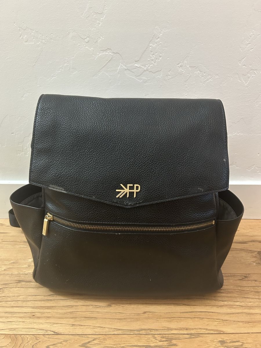 Freshly Picked Black Faux Leather Diaper Bag #2