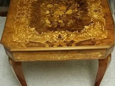 Sorrento Italy Italian Game Table Roulette Chess Inlaid Wood