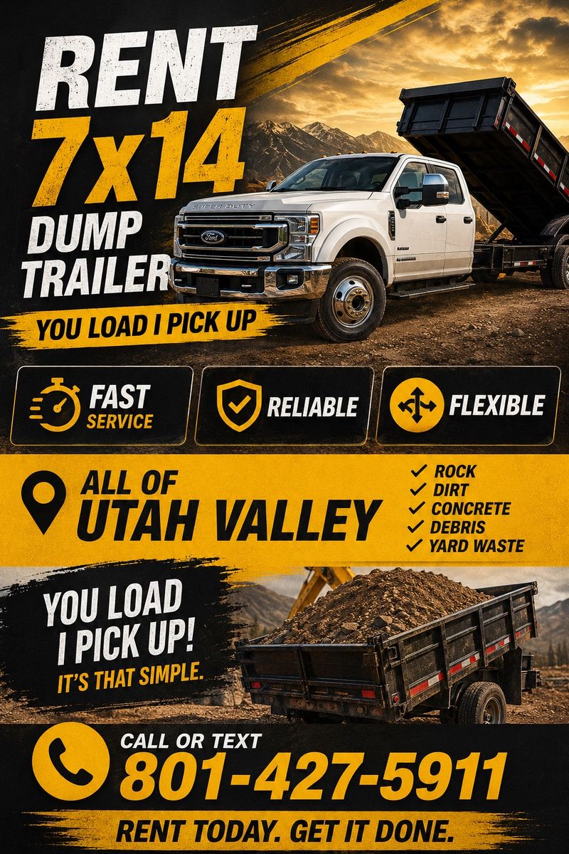 7x14 dump trailer for rent