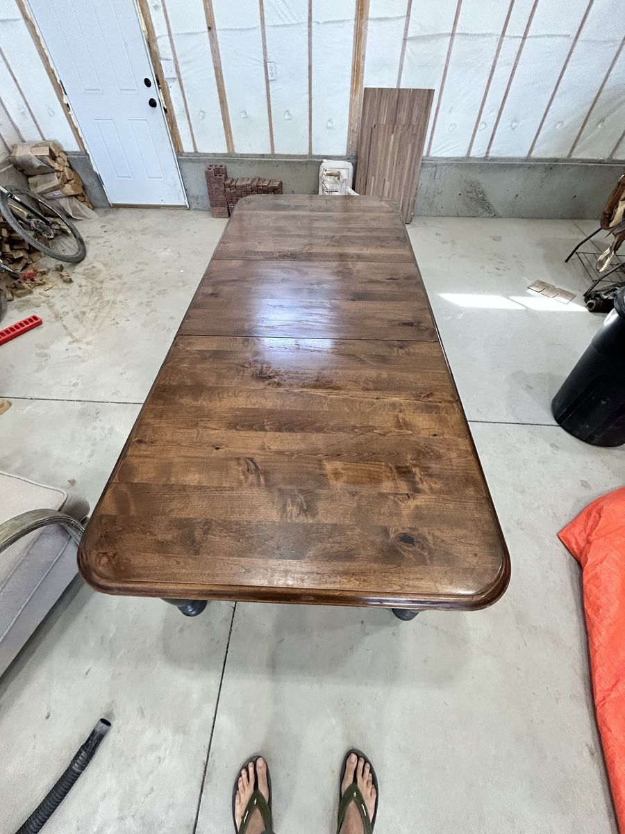 Solid wood dining table with 5 chairs