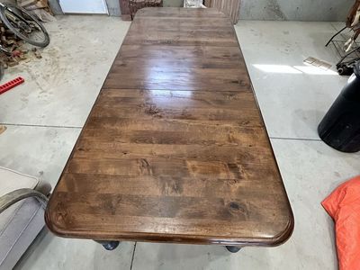 Solid wood dining table with 5 chairs