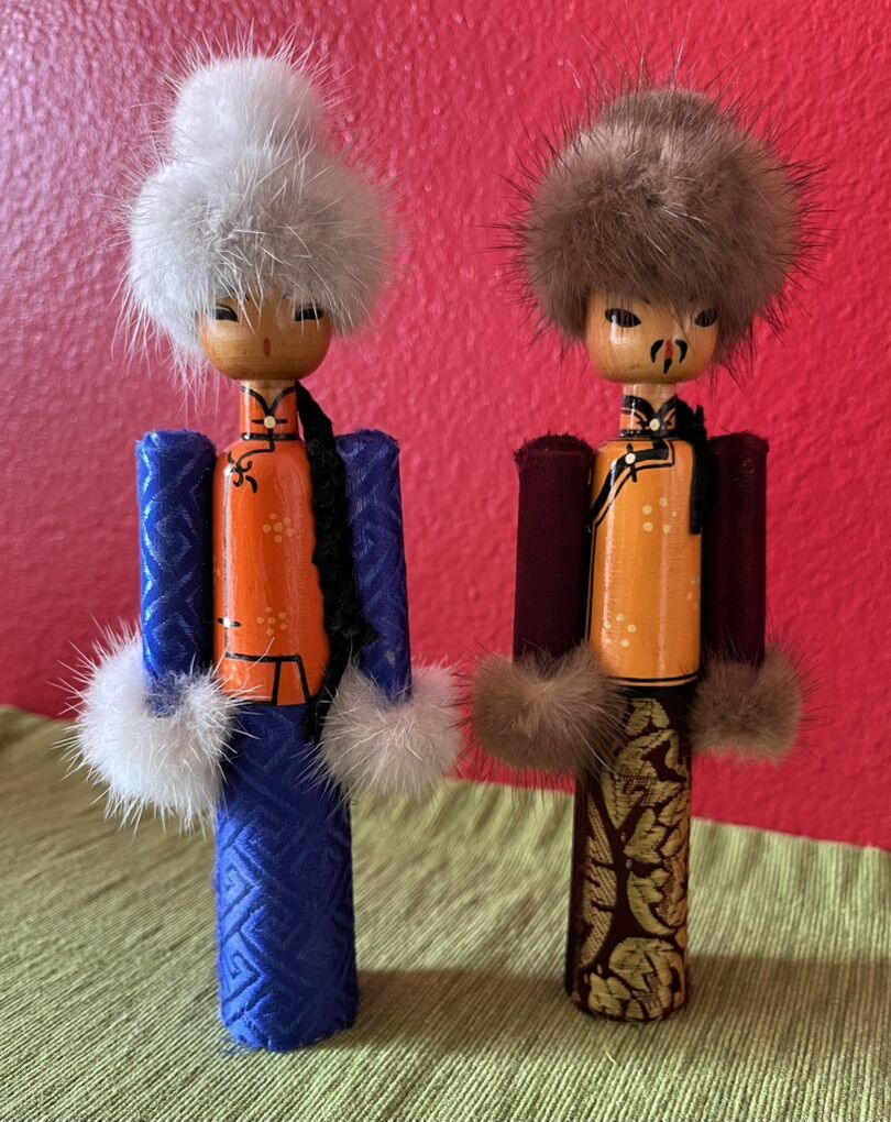 Mongolian Couple/Handmade  Mongolian Dolls.