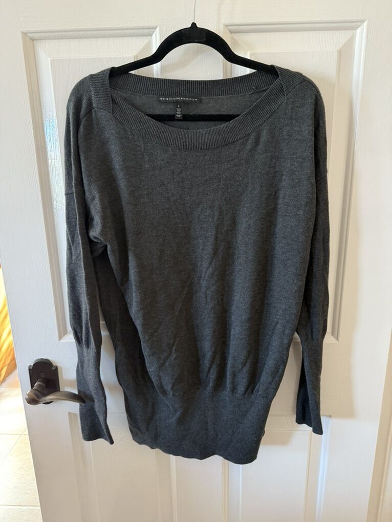 White House black market sweater gray size large