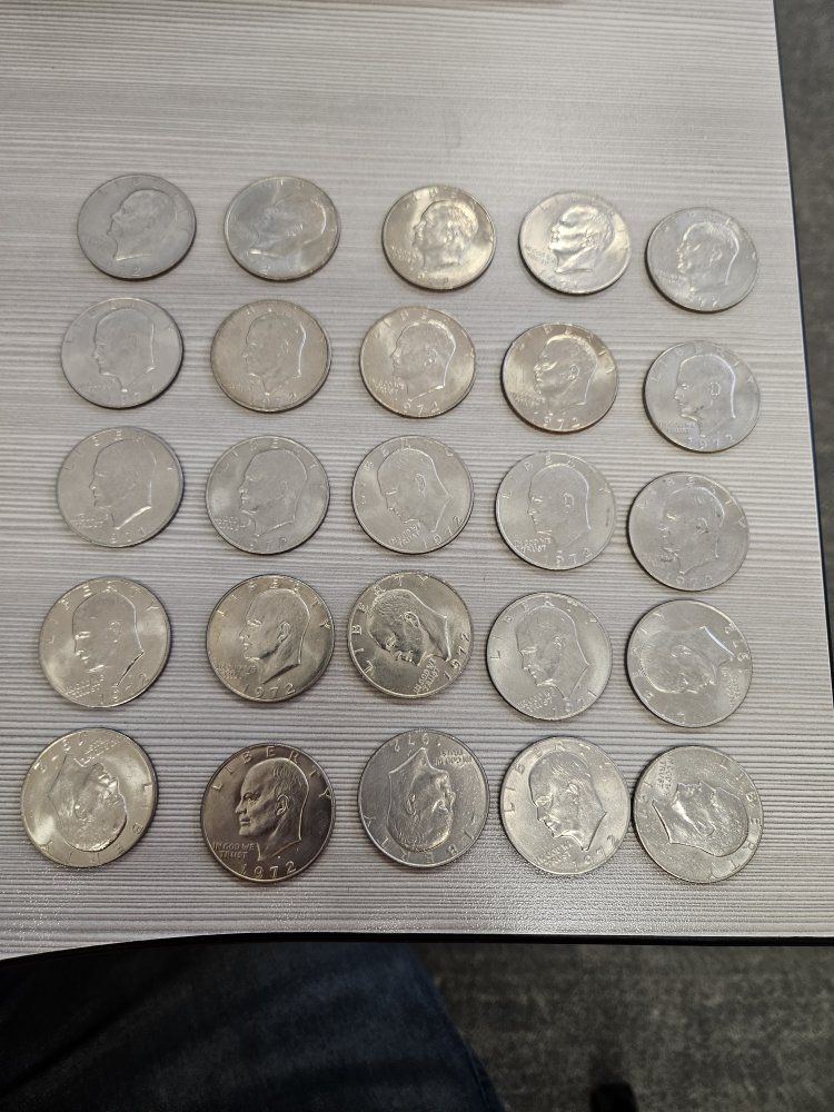 1972 & 1979 Eisenhower Bicentennial US Dollar Coins - Set of 25 Collectible Coins