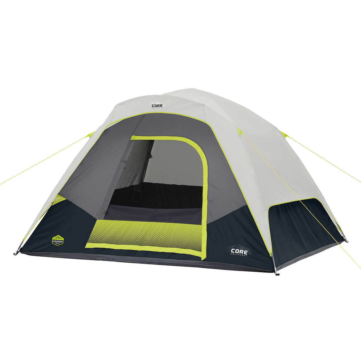Core 6-person Lighted Dome Tent with Half Rainfly #87378