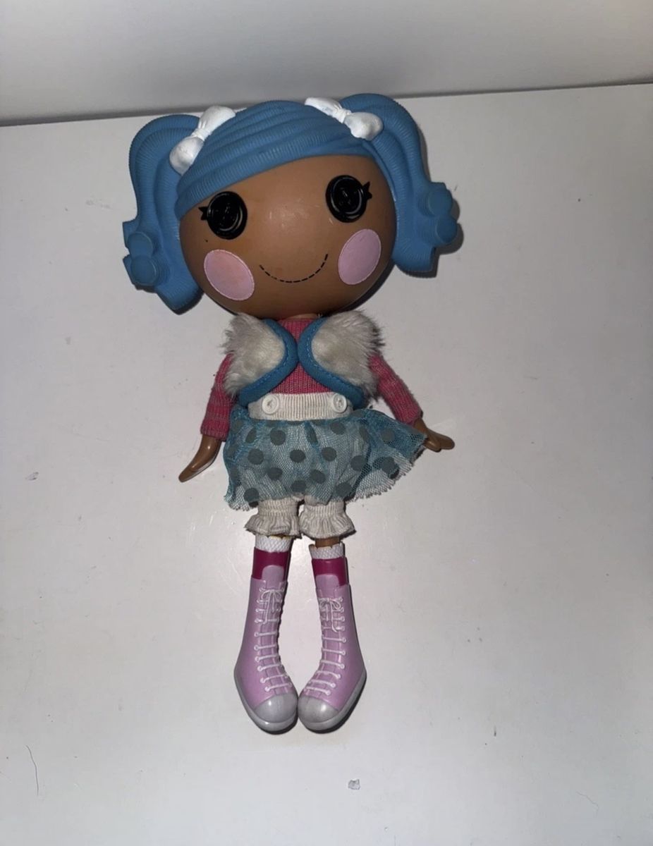 Lalaloopsy Doll with Blue Hair, Polka Dot Skirt, and Pink Boots