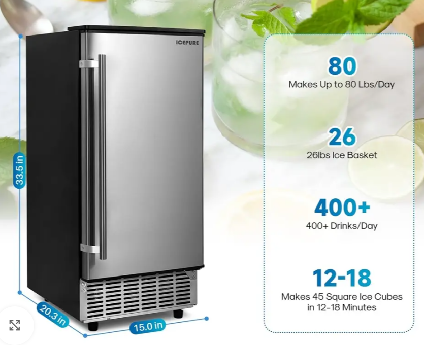 🧊 Icepure Undercounter Ice Maker - Commercial Grade with Smart App Control 🧊 $399 | New
