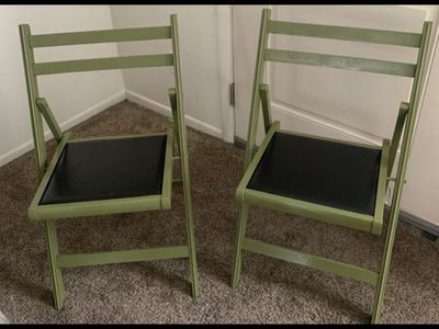 DARLING FAUX LEATHER SOLID WOOD FOLDABLE CHAIRS