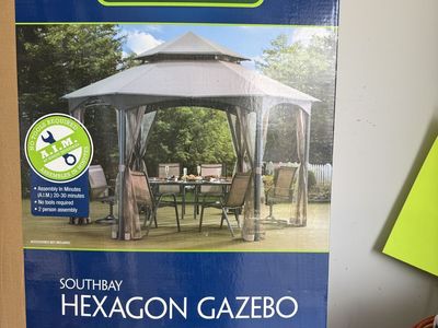 $225 New, Southbay Hexagon Gazebo 13 X 13
