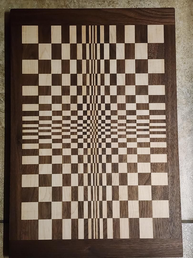 Optical Illusion Wood Cutting Board