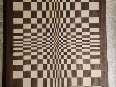 Optical Illusion Wood Cutting Board