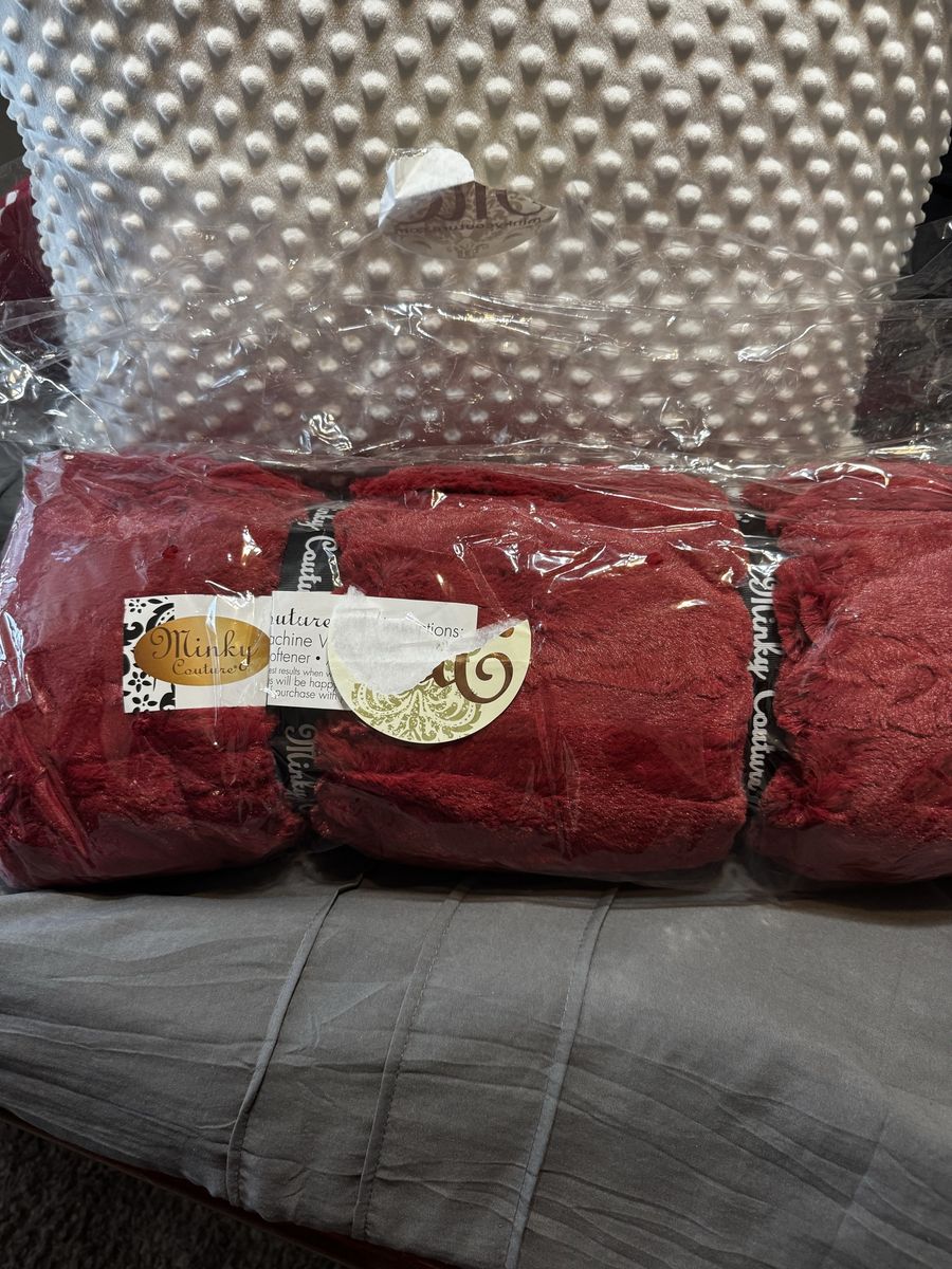 Minky Couture Grande Size Plush Blanket - Red