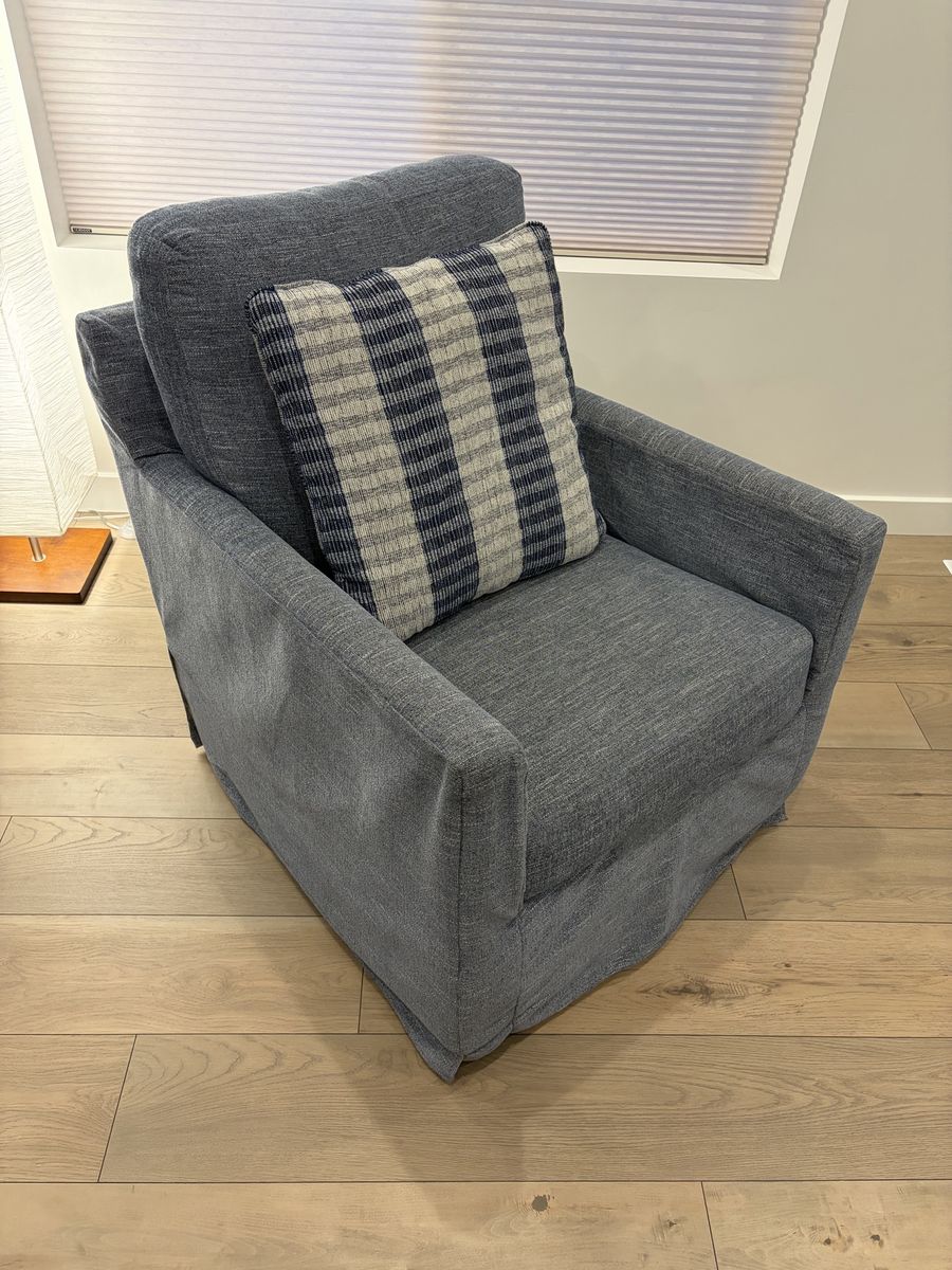 Light Blue Rocking Swivel Chair