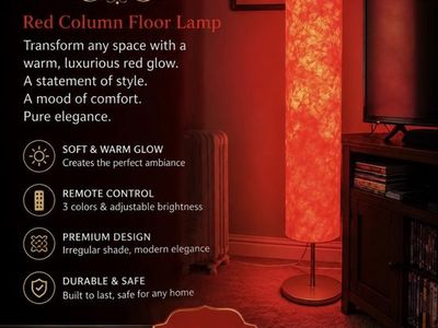 Modern Red Column Floor Lamp