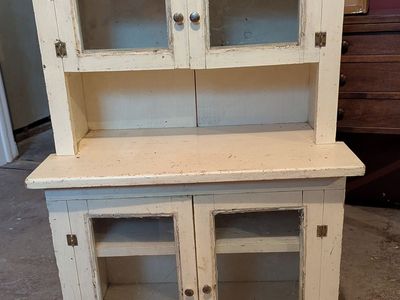 Vintage Child-Size Wooden Play Hutch / Mini Kitchen Cabinet