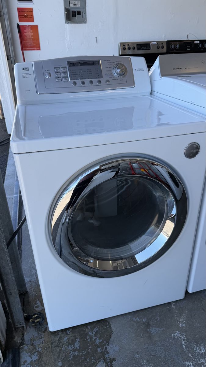 LG White Front Load Electric Dryer Tested, Working