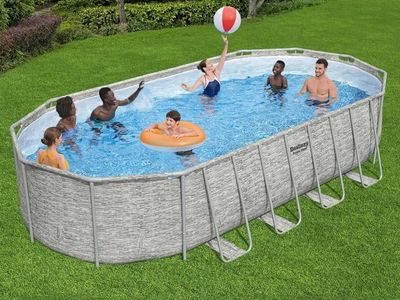 Power Steel 22’L x 12’W x 52’’H Above Ground Pool Set