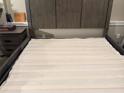 Furniture Row King Platform Bed & Nightstand Set - Grey Industrial Wood