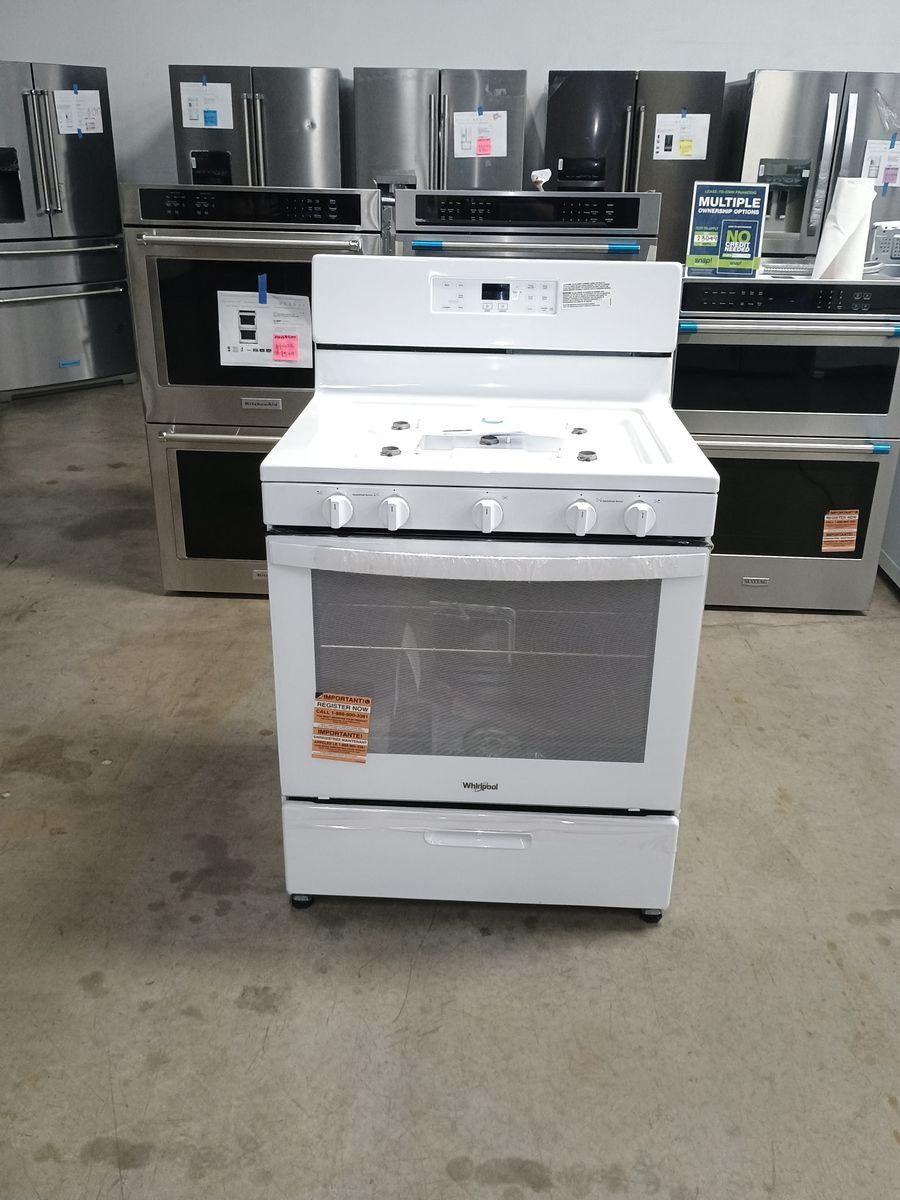 NEW WHIRLPOOL WHITE 5 BURNER GAS RANGE