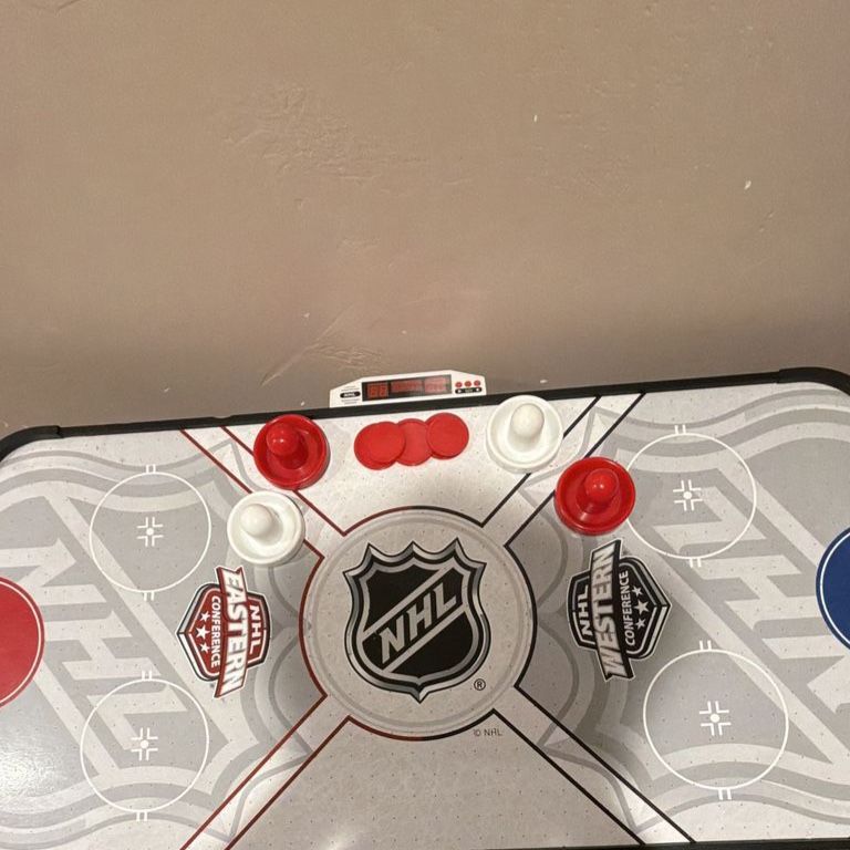 NHL Western/Eastern Conference Air Hockey Table - Compact Design with Electronic Scorer