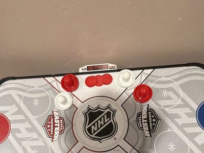 NHL Western/Eastern Conference Air Hockey Table - Compact Design with Electronic Scorer