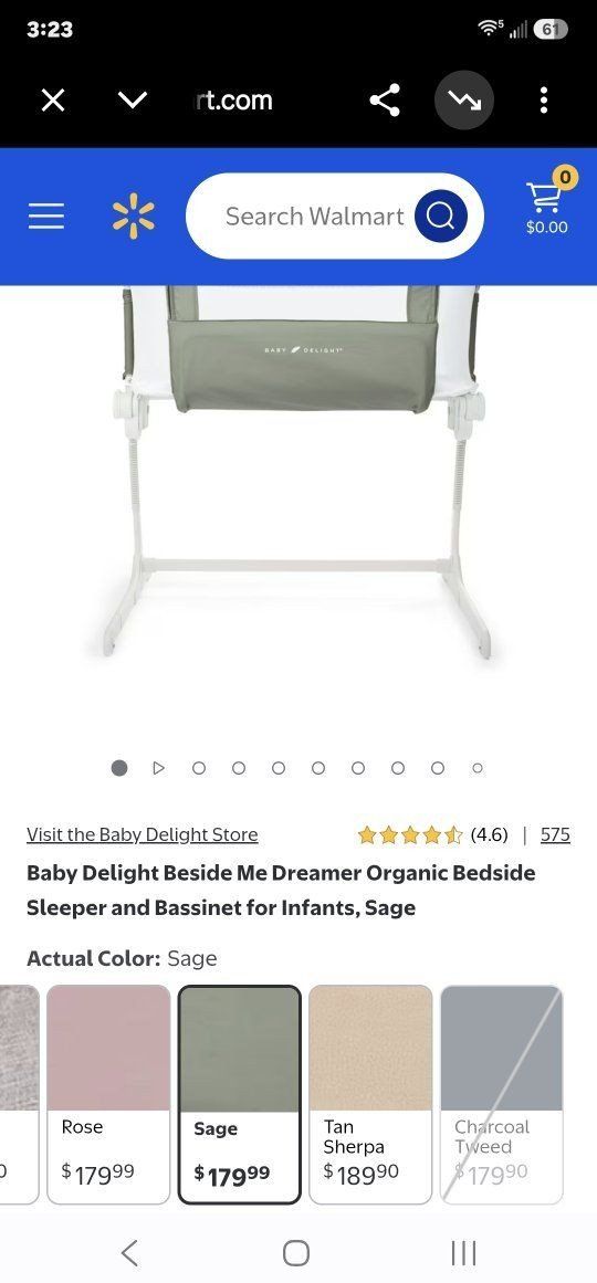 Baby Delight Beside Me Dreamer Bassinet & Bedside Sleeper - Sage (Used)